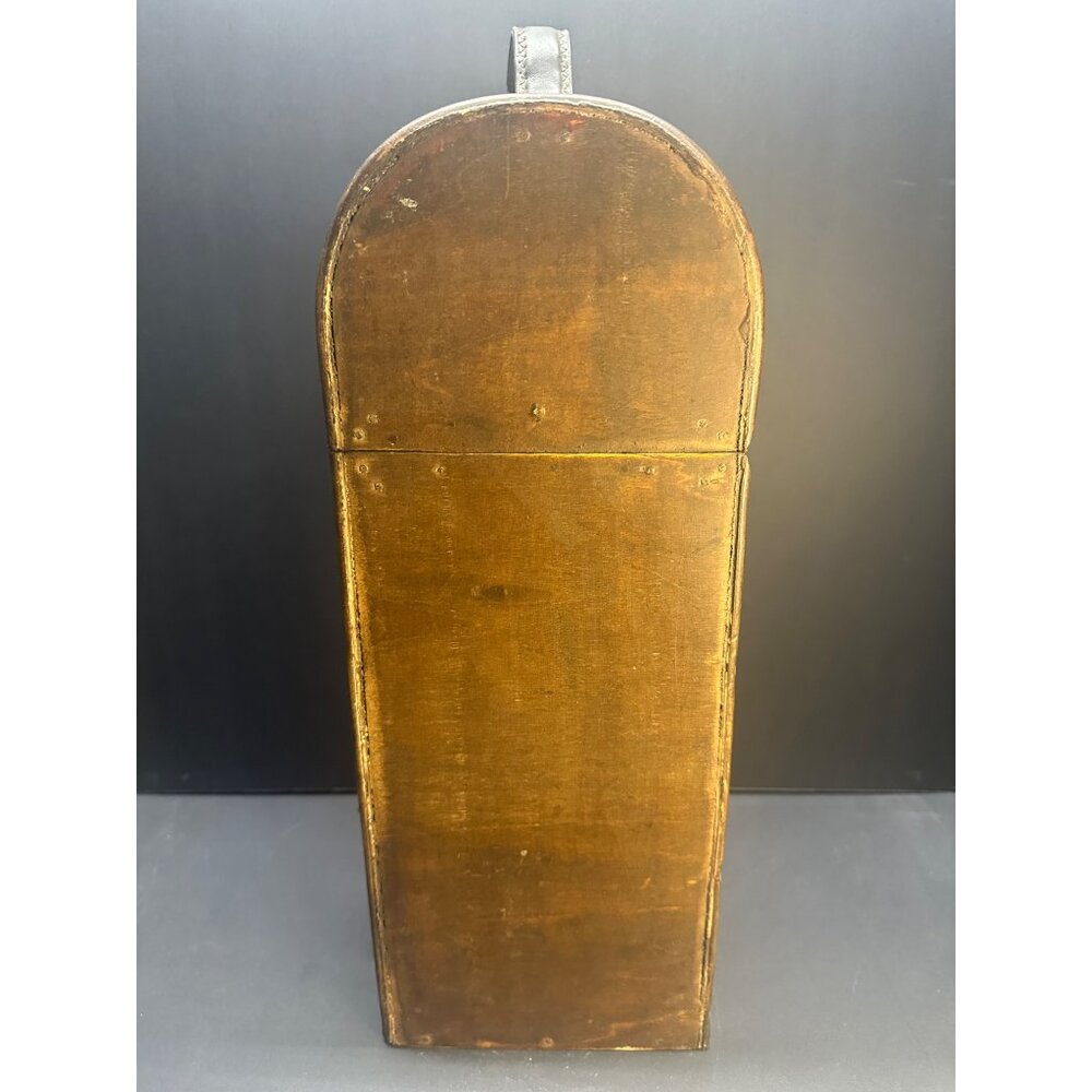 Vtg Wooden Wine Box Gift Bottle Case Retro Single Bottle Decorative 15.5'' Tall - Picture 4 of 11